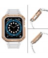 Protect Strap Band for Apple Watch 38/40/41mm Armored Case Strap - White, Rose Gold