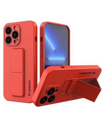 Wozinsky Kickstand Case silicone case with stand for iPhone 13 Pro red