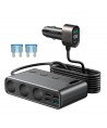 Joyroom JR-CL06 9in1 car charger 154W 5x USB-A / USB-C / 3x cigarette lighter socket PD QC PPS - black