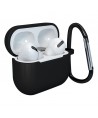 Case for AirPods 3 silicone soft case for headphones + keychain lobster clasp pendant black (case D)