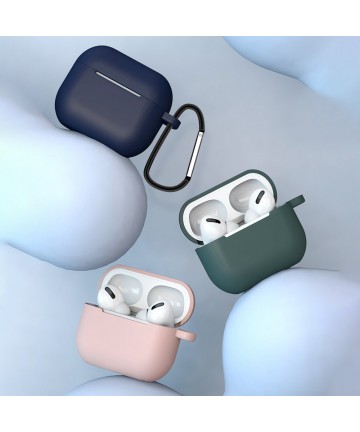 Case for AirPods 3 silicone soft case for headphones + keychain lobster clasp pendant black (case D)