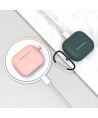 Case for AirPods 3 silicone soft case for headphones + keychain lobster clasp pendant black (case D)