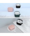 Case for AirPods 3 silicone soft case for headphones + keychain lobster clasp pendant black (case D)
