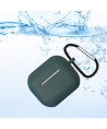 Case for AirPods 3 silicone soft case for headphones + keychain lobster clasp pendant black (case D)