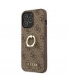 Guess GUHCP13L4GMRBR iPhone 13 Pro / 13 6.1" brown/brown hardcase 4G with ring stand