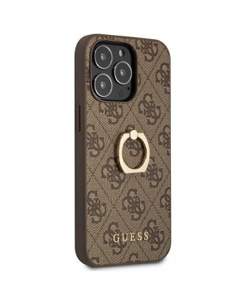 Guess GUHCP13L4GMRBR iPhone 13 Pro / 13 6.1" brown/brown hardcase 4G with ring stand