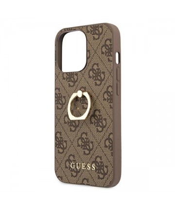 Guess GUHCP13L4GMRBR iPhone 13 Pro / 13 6.1" brown/brown hardcase 4G with ring stand