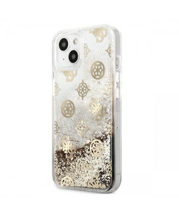 Guess GUHCP13SLGPEGO iPhone 13 mini 5.4" gold/gold hardcase Peony Liquid Glitter