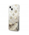 Guess GUHCP13SLGPEGO iPhone 13 mini 5.4" gold/gold hardcase Peony Liquid Glitter