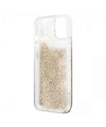 Guess GUHCP13SLGPEGO iPhone 13 mini 5.4" gold/gold hardcase Peony Liquid Glitter