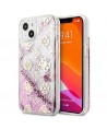 Guess GUHCP13SLGPEPI iPhone 13 mini 5.4" pink/pink hardcase Peony Liquid Glitter