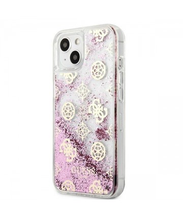 Guess GUHCP13SLGPEPI iPhone 13 mini 5.4" pink/pink hardcase Peony Liquid Glitter