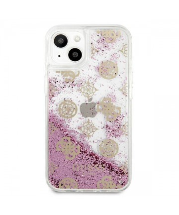 Guess GUHCP13SLGPEPI iPhone 13 mini 5.4" pink/pink hardcase Peony Liquid Glitter
