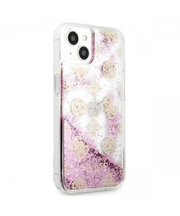 Guess GUHCP13SLGPEPI iPhone 13 mini 5.4" pink/pink hardcase Peony Liquid Glitter