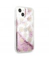 Guess GUHCP13SLGPEPI iPhone 13 mini 5.4" pink/pink hardcase Peony Liquid Glitter