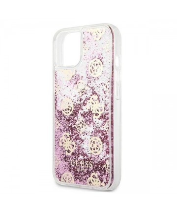 Guess GUHCP13SLGPEPI iPhone 13 mini 5.4" pink/pink hardcase Peony Liquid Glitter