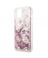 Guess GUHCP13SLGPEPI iPhone 13 mini 5.4" pink/pink hardcase Peony Liquid Glitter