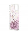 Guess GUHCP13SLGPEPI iPhone 13 mini 5.4" pink/pink hardcase Peony Liquid Glitter