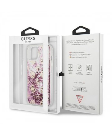 Guess GUHCP13SLGPEPI iPhone 13 mini 5.4" pink/pink hardcase Peony Liquid Glitter