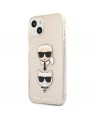 Karl Lagerfeld Glitter Karl's & Choupette Head Case for iPhone 13 mini - Gold