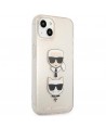 Karl Lagerfeld Glitter Karl's & Choupette Head Case for iPhone 13 mini - Gold
