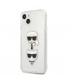 Karl Lagerfeld Glitter Karl's & Choupette Head case for iPhone 13 mini - silver
