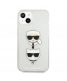 Karl Lagerfeld Glitter Karl's & Choupette Head case for iPhone 13 mini - silver