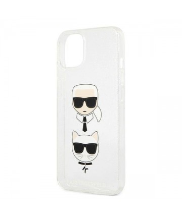 Karl Lagerfeld Glitter Karl's & Choupette Head case for iPhone 13 mini - silver