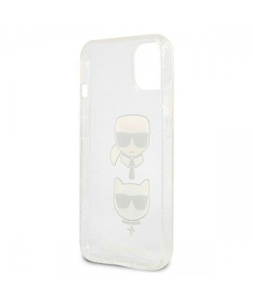Karl Lagerfeld Glitter Karl's & Choupette Head case for iPhone 13 mini - silver