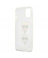 Karl Lagerfeld Glitter Karl's & Choupette Head case for iPhone 13 mini - silver