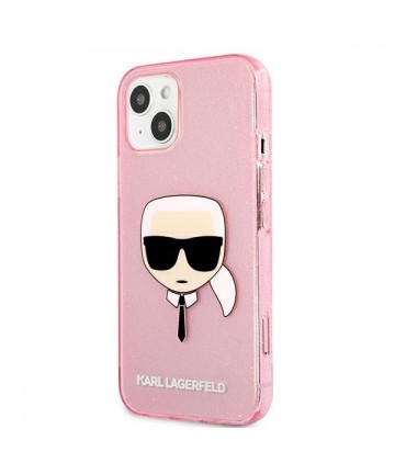 Karl Lagerfeld Glitter Karl's Head Case for iPhone 13 mini - Pink