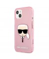 Karl Lagerfeld Glitter Karl's Head Case for iPhone 13 mini - Pink