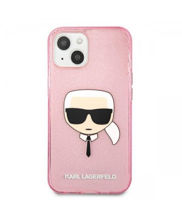 Karl Lagerfeld Glitter Karl's Head Case for iPhone 13 mini - Pink