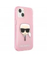 Karl Lagerfeld Glitter Karl's Head Case for iPhone 13 mini - Pink