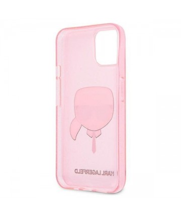 Karl Lagerfeld Glitter Karl's Head Case for iPhone 13 mini - Pink