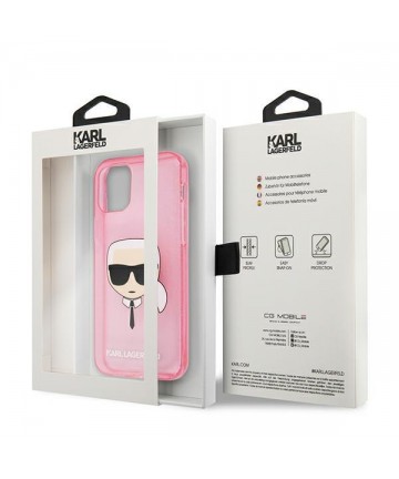 Karl Lagerfeld Glitter Karl's Head Case for iPhone 13 mini - Pink