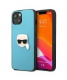 Karl Lagerfeld Leather Ikonik Karl's Head Metal Case for iPhone 13 mini - Blue