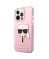 Karl Lagerfeld Glitter Karl's Head Case for iPhone 13 Pro Max - Pink