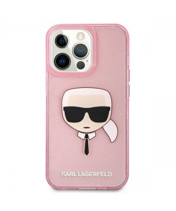 Karl Lagerfeld Glitter Karl's Head Case for iPhone 13 Pro Max - Pink