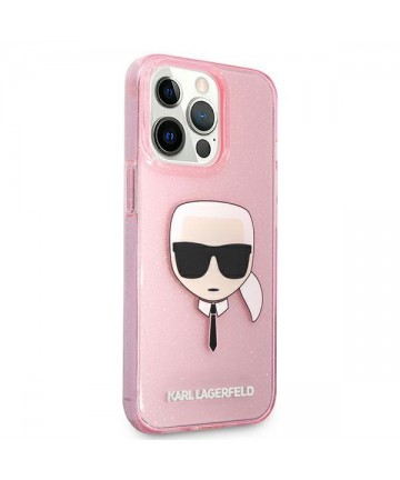 Karl Lagerfeld Glitter Karl's Head Case for iPhone 13 Pro Max - Pink