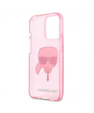 Karl Lagerfeld Glitter Karl's Head Case for iPhone 13 Pro Max - Pink