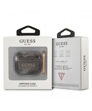 Guess GUA3UNMK AirPods 3 cover black/black Marble Collection