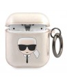 Karl Lagerfeld Glitter Karl's Head Case for AirPods 1/2 - Gold