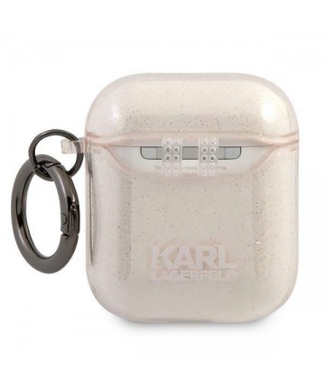 Karl Lagerfeld Glitter Karl's Head Case for AirPods 1/2 - Gold