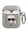 Karl Lagerfeld Glitter Karl's Head Case for AirPods 1/2 - Black
