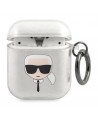 Karl Lagerfeld Glitter Karl's Head case for AirPods 1/2 - silver