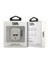 Karl Lagerfeld Glitter Karl's Head case for AirPods 1/2 - silver