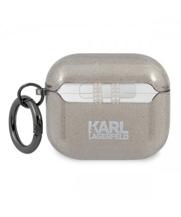 Karl Lagerfeld Glitter Karl's Head Case for AirPods 3 - Black