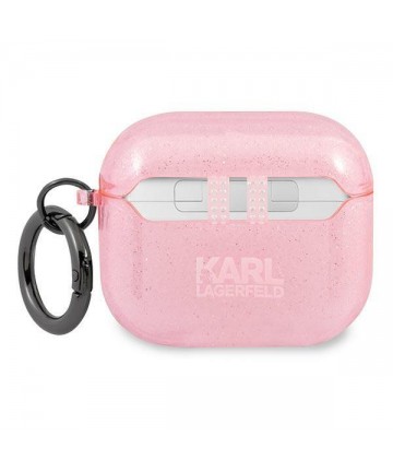 Karl Lagerfeld Glitter Karl's Head Case for AirPods 3 - Pink