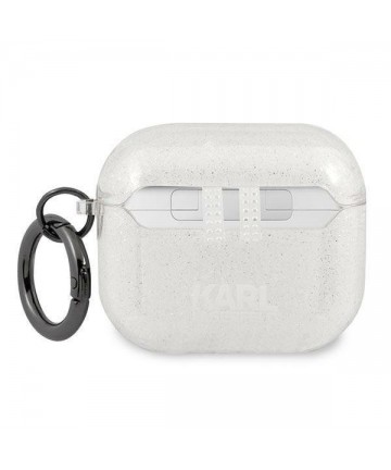 Karl Lagerfeld Glitter Karl's Head case for AirPods 3 - silver